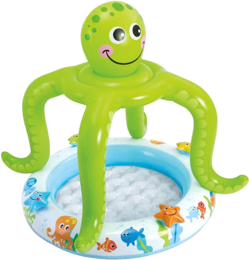 Детский надувной бассейн Intex 57115 с навесом, осьминожка